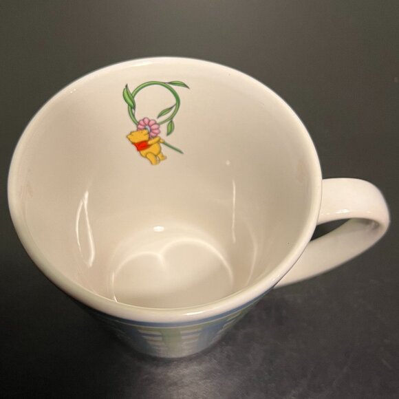 DISNEY Winnie the Pooh Poohtanicals Pattern Blue Green Basket Weave Ceramic Mug - Picture 7 of 10